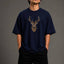 Zellee "Majestic Stag" High-Density Embroidered Oversized Relaxed Fit T-Shirt