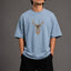 Zellee "Majestic Stag" High-Density Embroidered Oversized Relaxed Fit T-Shirt