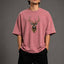Zellee "Majestic Stag" High-Density Embroidered Oversized Relaxed Fit T-Shirt