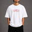 Zellee "Never Give Up" Sanskrit Embroidered Oversized Relaxed Fit T-Shirt