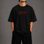 Zellee "Never Give Up" Sanskrit Embroidered Oversized Relaxed Fit T-Shirt