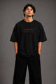 Zellee "Never Give Up" Sanskrit Embroidered Oversized Relaxed Fit T-Shirt