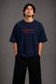 Zellee "Never Give Up" Sanskrit Embroidered Oversized Relaxed Fit T-Shirt