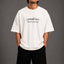 Zellee "Never Give Up" Sanskrit Embroidered Oversized Relaxed Fit T-Shirt