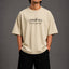 Zellee "Never Give Up" Sanskrit Embroidered Oversized Relaxed Fit T-Shirt