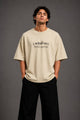 Zellee "Never Give Up" Sanskrit Embroidered Oversized Relaxed Fit T-Shirt