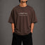 Zellee "Never Give Up" Sanskrit Embroidered Oversized Relaxed Fit T-Shirt