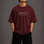 Zellee "Never Give Up" Sanskrit Embroidered Oversized Relaxed Fit T-Shirt