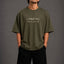 Zellee "Never Give Up" Sanskrit Embroidered Oversized Relaxed Fit T-Shirt