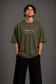 Zellee "Never Give Up" Sanskrit Embroidered Oversized Relaxed Fit T-Shirt