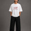 Zellee "Prarambh" High-Density Script Embroidered Oversized Relaxed Fit T-Shirt