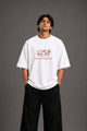 Zellee "Prarambh" High-Density Script Embroidered Oversized Relaxed Fit T-Shirt