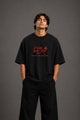 Zellee "Prarambh" High-Density Script Embroidered Oversized Relaxed Fit T-Shirt