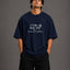 Zellee "Prarambh" High-Density Script Embroidered Oversized Relaxed Fit T-Shirt