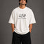 Zellee "Prarambh" High-Density Script Embroidered Oversized Relaxed Fit T-Shirt