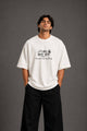Zellee "Prarambh" High-Density Script Embroidered Oversized Relaxed Fit T-Shirt