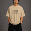 Zellee "Prarambh" High-Density Script Embroidered Oversized Relaxed Fit T-Shirt