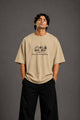 Zellee "Prarambh" High-Density Script Embroidered Oversized Relaxed Fit T-Shirt