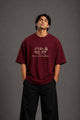 Zellee "Prarambh" High-Density Script Embroidered Oversized Relaxed Fit T-Shirt