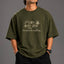 Zellee "Prarambh" High-Density Script Embroidered Oversized Relaxed Fit T-Shirt