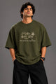 Zellee "Prarambh" High-Density Script Embroidered Oversized Relaxed Fit T-Shirt