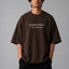 Zellee "Anugrah" High-Density Script Embroidered Oversized Relaxed Fit T-Shirt
