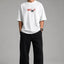 Zellee "Just Do It" High-Density Typographic Embroidered Oversized Relaxed Fit T-Shirt