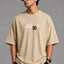 Zellee "Just Do It" High-Density Typographic Embroidered Oversized Relaxed Fit T-Shirt