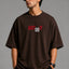 Zellee "Just Do It" High-Density Typographic Embroidered Oversized Relaxed Fit T-Shirt