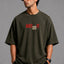 Zellee "Just Do It" High-Density Typographic Embroidered Oversized Relaxed Fit T-Shirt