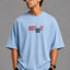 Zellee "Just Do It" High-Density Typographic Embroidered Oversized Relaxed Fit T-Shirt