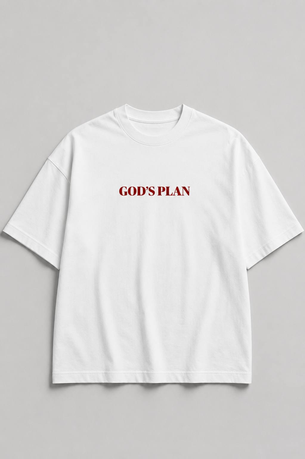 Zellee Minimalist "God's Plan" Embroidered Oversized T-Shirt
