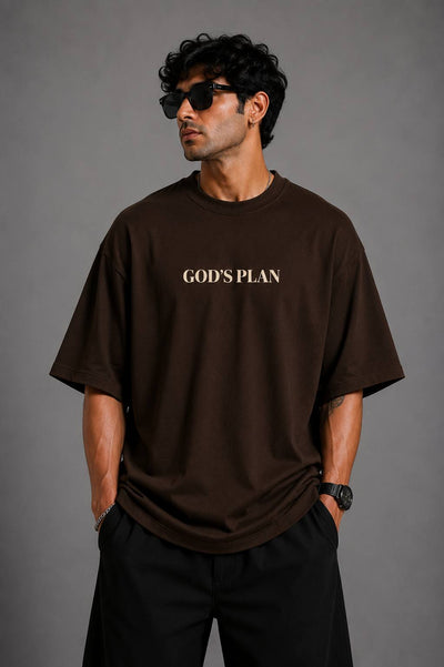 Zellee Minimalist "God's Plan" Embroidered Oversized T-Shirt