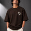 Zellee Minimalist "Equestrian Crest" Chest Embroidered Boxy Oversized Relaxed Fit T-Shirt