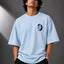 Zellee Minimalist "Equestrian Crest" Chest Embroidered Boxy Oversized Relaxed Fit T-Shirt
