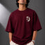 Zellee Minimalist "Equestrian Crest" Chest Embroidered Boxy Oversized Relaxed Fit T-Shirt
