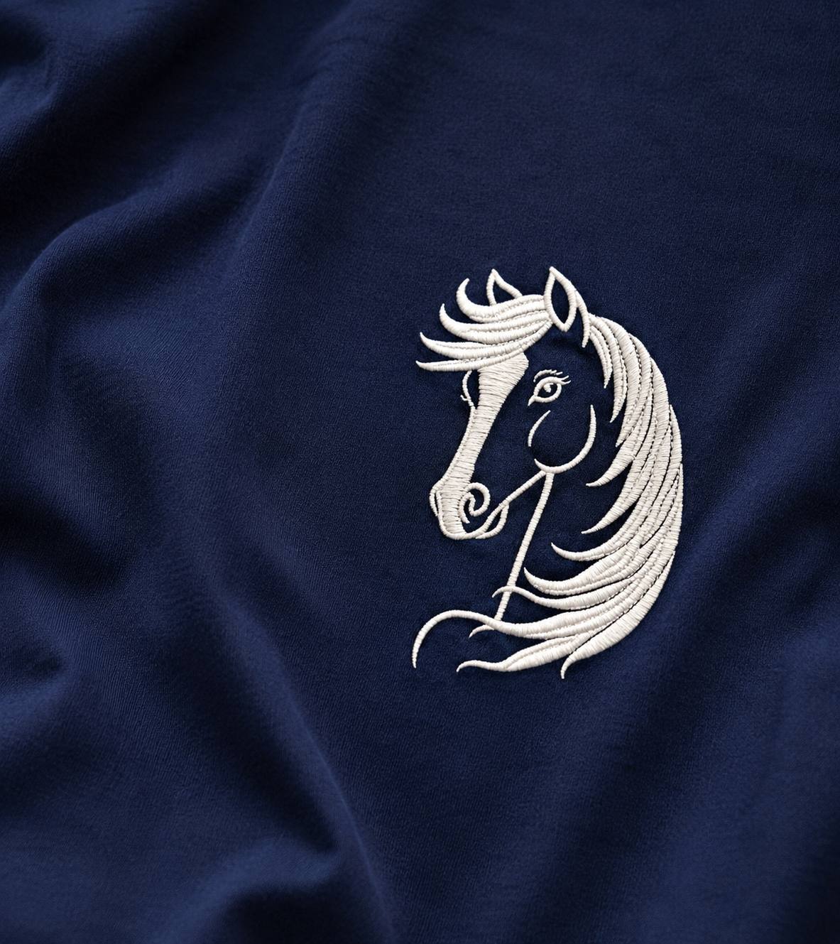 Zellee Minimalist "Equestrian Crest" Chest Embroidered Boxy Oversized Relaxed Fit T-Shirt