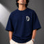 Zellee Minimalist "Equestrian Crest" Chest Embroidered Boxy Oversized Relaxed Fit T-Shirt