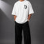 Zellee Minimalist "Equestrian Crest" Chest Embroidered Boxy Oversized Relaxed Fit T-Shirt